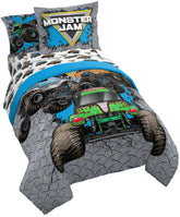 Jay Franco Monster Jam Megalodon comforter in bold colors for an energetic bedtime.