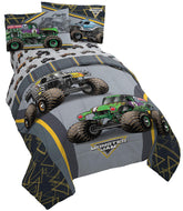 Jay Franco Monster Jam MJ Life twin bed set Grave Digger comforter design for kids' rooms