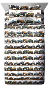 Jay Franco Monster Jam sheets full set enhances kids' beds with bold, race-inspired design