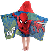 Jay Franco Spiderman hooded towel with a 3D hood for bath time fun.