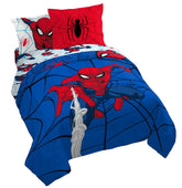 Jay Franco Spiderman Webtastic comforter close-up shows soft microfiber texture.