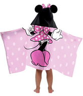 Jay Franco Minnie Mouse hooded towel with a 3D hood for cozy bath time drying.