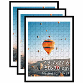 JCJMY black puzzle frame front view showing 50x70 cm compatibility and clear display