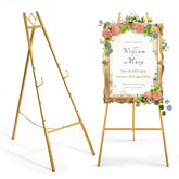 Jdooqee gold easel sign stand set up for weddings and events with stable support