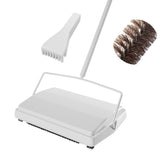 JEHONN carpet sweeper with horsehair brush lifts pet hair easily from carpets