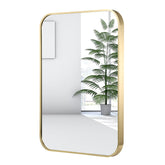 JENBELY gold mirror frame close-up shows premium craftsmanship for luxurious bath decor.