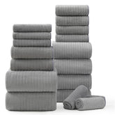 Jessy Home 18-piece bath towels set for comprehensive family use and guest readiness.