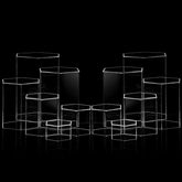 Jetec hexagonal display stand in clear acrylic for versatile jewelry presentation.