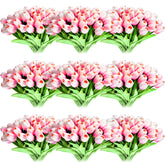 Jexine artificial tulips collection showcasing 100 pieces in vibrant colors for versatile centerpieces.