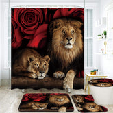 jieprom rose and lion shower curtain pattern with vibrant colors for a fresh bathroom look