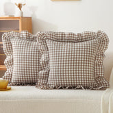 Jilboo gingham pillow cover in washed cotton with breathable softness