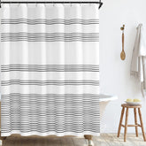 jinchan black and white shower curtain front view 70x72 for a modern farmhouse bathroom