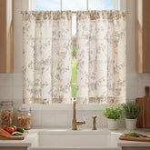 Jinchan floral kitchen curtains with linen texture for cozy, light-filtered kitchens.