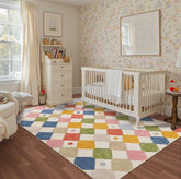 Jinchan Macy 5x7 rug with circus diamonds, inviting playful stepping.