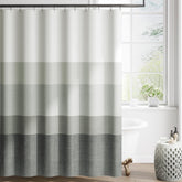 Jinchan Ombre Cloudy Grey striped curtain with gradient design for a calm bathroom look