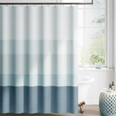 Jinchan Ombre Ocean Blue Shower Curtain with gradient stripes for a premium bathroom update
