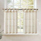 jinchan tie-top linen curtains over sink with soft light filtering and privacy