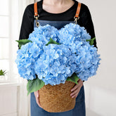 JINWOE blue hydrangea flowers, 20-inch bouquet, ideal centerpiece.