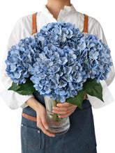JINWOE Retro Blue Silk Hydrangea flower headβideal centerpiece for weddings and tables.