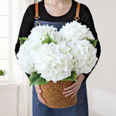 JINWOE white silk hydrangea 20inch flowers for full elegant centerpieces