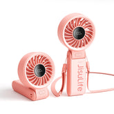 JISULIFE Handheld Fan Life7 foldable desk stand provides on-desk cooling for work.