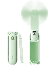 JISULIFE handheld mini fan in green with compact design for on-the-go cooling