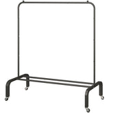 JIUYOTREE metal clothing rack with wheels, 43.3-inch height, ready for versatile hanging