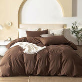 JIYUAN queen-size duvet cover close-up texture shows soft, breathable cotton for everyday comfort.