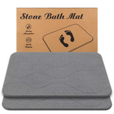 JIZEUO stone bath mat with pattern 1 offers slip resistance on wet floors.