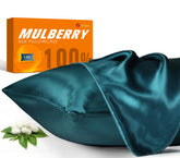 JJIMOO 100% Mulberry silk pillowcase close-up fabric, ultra-smooth contact for comfortable sleep.