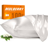 J JIMOO silk pillowcase Ivory king bed for smooth skin and hair
