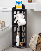 J JINXIAMU corner shelf stand in bathroom showing waterproof, space-saving design.
