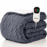 JKMAX heated blanket full-size on bed delivering consistent warmth all night