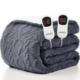 JKMAX heated blanket queen size on bed for cozy warmth and even heat distribution