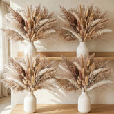 JOHOUSE 450-piece pampas decor bundle adds natural texture to large floor vases.