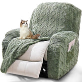 JOKIVTOU 4-piece recliner cover on chair showing full coverage and protection.