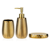 JOLOSK gold soap dispenser pump with wavy ceramic surface for luxury daily use