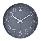 jomparis gray wall clock face with easy-to-read bold numerals for clear visibility.