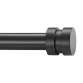 Joodxoe curtain rod in matte black, adjustable 12-20 inch for versatile window drapery.
