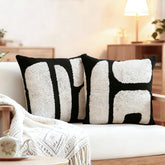 Joottuan black white tufted pillow cover adds modern texture to a sofa