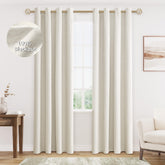Jowels cream linen blackout curtains full panel view for living spaces