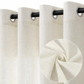 Jowels natural cream linen curtains 84-inch panels show premium texture and drape