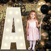 JoyBox Design 4ft marquee letter A glowing centerpiece for weddings