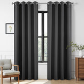 Joydeco blackout curtains 108in set blocks light for better sleep.