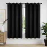 Joydeco blackout curtains 63-inch length close-up shows fabric and full panel coverage for light control