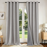 Joydeco blackout curtains 96in setup provide full light elimination for restful bedrooms.