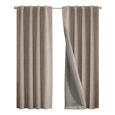 Joydeco blackout curtains with rod-pocket block light while preserving elegant folds for bedroom privacy.
