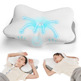 JOYENERGY ergonomic cervical pillow side view showing neck support for proper alignment