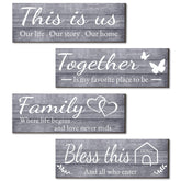 Joyhawk This Is Us sign wall decor in grey for cozy living room ambience.