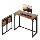 JOYMOOP 31.5-inch folding desk with extended wooden top for a spacious workspace.